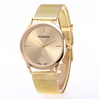 

Simple Unisex Watch Fashionable Alloy Wristwatch for Men Women with Weave Knitted Strap Band