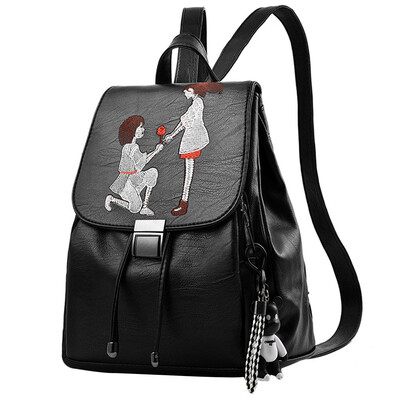 

Tailored Womens Backpack Girl Large Volume Bag National Embroidery Handbag