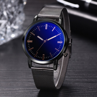 

Gobestart Mens Fashion Unobtrusive Business Simple Personality Net Belt Alloy Watch