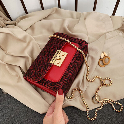 

Chic small fresh chain bag network red casual impact color small square bag new 2019 womens bag single shoulder oblique satchel