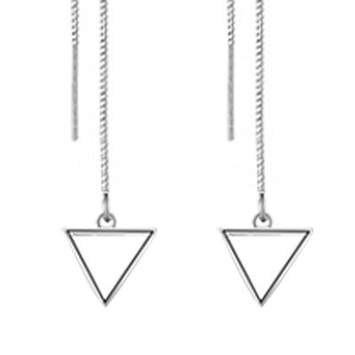 

Stylish Geometric Ornaments Minimalist Series White Fungus Long Simple Earrings