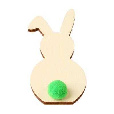 

DIY Wooden Easter Rabbit with Pompon Cutout Craft Home Decor Ornaments
