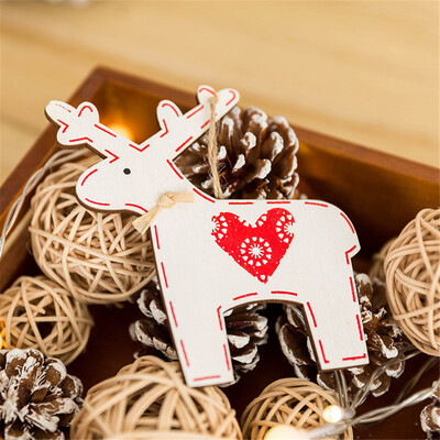 

Toponeto Wooden Mini Christmas Tree Deer Hanging Pendant Ornaments Christmas Home Decor