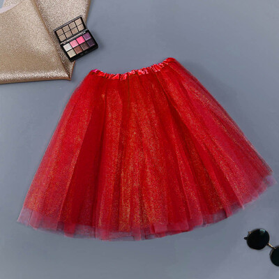

Roseonmyhand Womens Fashion Paillette Elastic 3 Layered Short Skirt Adult Tutu Dancing Skirt