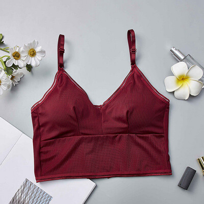 

Women Beauty Padded Back Bra Wild Tube Top Underwear Eight-Breasted Slim Vest With Padded Long Hem Strap Bra
