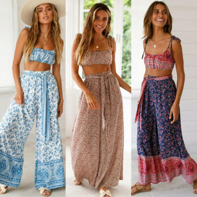

Boho Women Baggy Harem Pants Hippie Wide Leg Gypsy Yoga Palazzo Trousers Bottoms