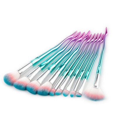 

Toponeto New Arrival 10Pc Legs Foundation Eyeshadow Contour Eye Lip Makeup Brushes Set