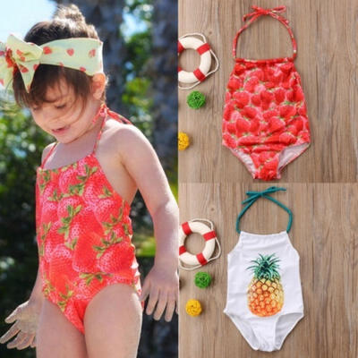 

Baby Girls Strawberry Pineapple Swimwear Swimsuit Kid Bikini Bathing Beachweear
