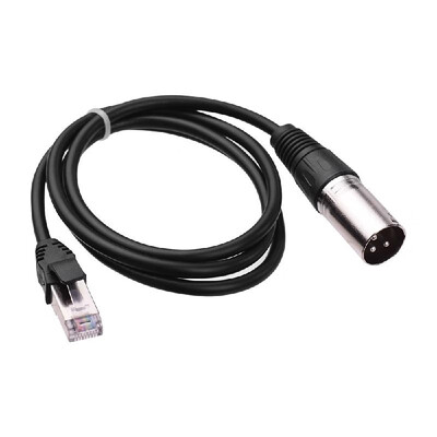 

RJ45 Male Network Connector to 3-Pin Mini XLR Male Extension DMX512 Cable Stage Studio Cables Wires Black 1m