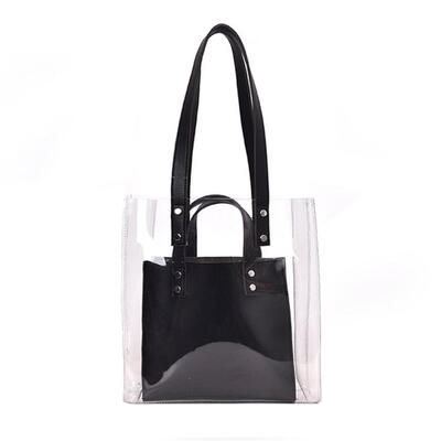 

2pcsset Women Transparent PVC Shoulder Bags Jelly Girls Clutch Handbags