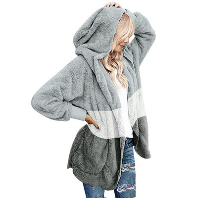 

Toponeto Womens Oversized Open Front Hooded Draped Pockets Cardigan Coat