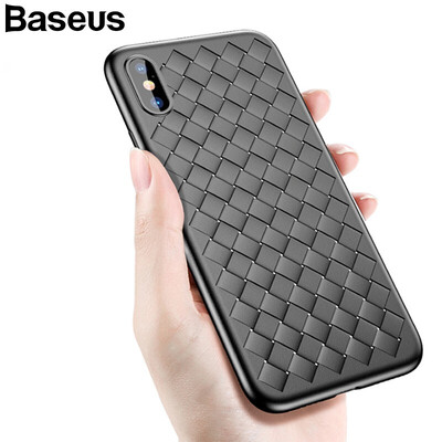 

Baseus Apple iPhone X Case Luxury Grid Weaving Phone Case for iPhone X Ultra Thin Soft BV Protective Cover Case
