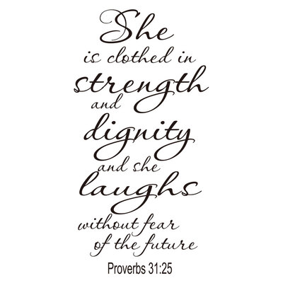 

She Is Clothed in Strength Art Vinyl Mural Home Room Decor Wall Sticker