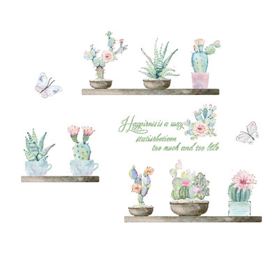 

Potted Plant Cactus Quote Wall Sticker Art Vinyl Decal Mural Living Room Decor