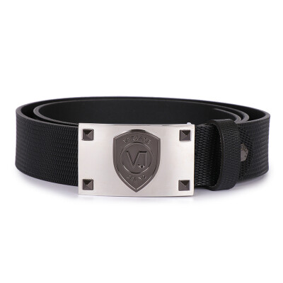 

VERSACE JEANS Versace luxury goods 18 autumn&winter new mens black leather embossed plate buckle belt belt D8YSBF08 70863 899 100