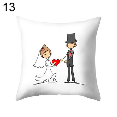 

Love Wedding Bride Groom Pillow Case Cushion Cover Sofa Car Bedroom Decoration