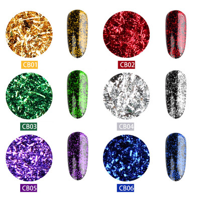 

Toponeto 02g Nail Art Glitter Golden Silver Silk Magic Mirror Holo Flake Aluminum Foil