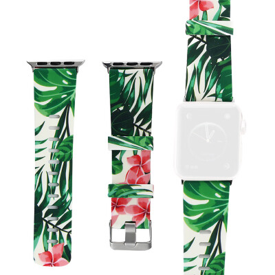 

〖Follure〗Silicone Floral Pattern Strap Replacement Watchband For Apple Watch 4321 4244mm