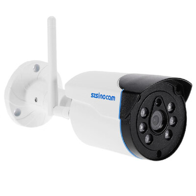 

szsinocam 720P HD Wireless WIFI Bullet Waterproof IP Camera 10MP 14 CMOS 4mm Lens 6pcs Array IR LEDS H264 P2P Built-in 8G TF