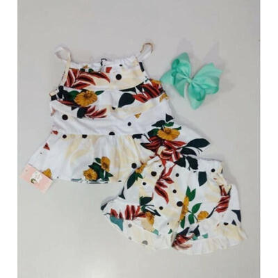 

3PCS Toddler Baby Girl Ruffle Floral Clothes Tops T-ShirtPantsHeadband Outfits