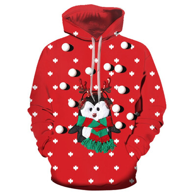 

Tailored Christmas Women Men Print Long Sleeve Hoodie Sweatshirt Ugly Pullover Tops