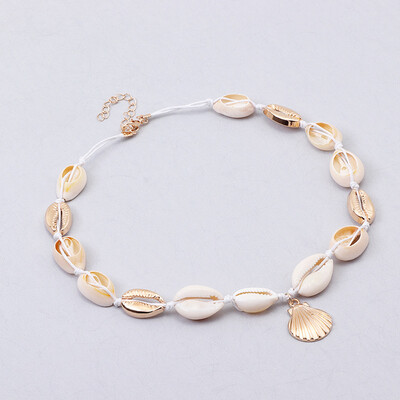 

Gold Silver Color Sea Shell Choker Necklace White Handmade Adjustable Friendship Necklace Bohemia for Women Summer Jewelry 2019
