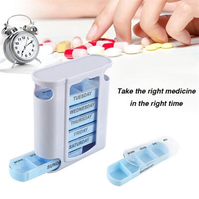 

7 Day Pill Box Medicine Weekly Storage Container Pill 7 Day Tablet Sorter Box Case Home Travel Accessories