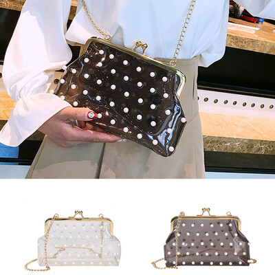 

Tailored Ladies Fashion Solid Color Handbag Jelly Package Transparent Diagonal Package