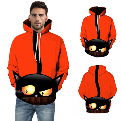 

Toponeto Mens Halloween Fashion 3D Print Creative Casual Long Sleeve Shirt Coat