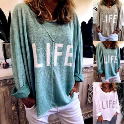 

Women Long Sleeve Loose T Shirts Fashion Ladies Summer Casual Blouse Tops Shirt