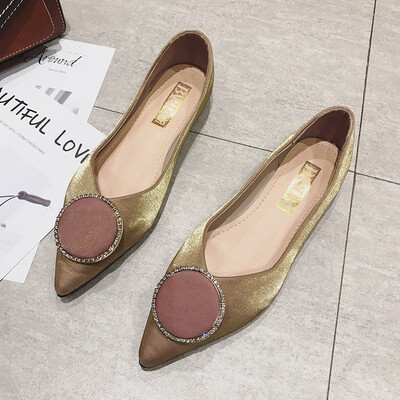 

Social bean shoes spring&summer spring version of the Korean version of 100 flat-bottomed pointed feet pedal fairy wind single