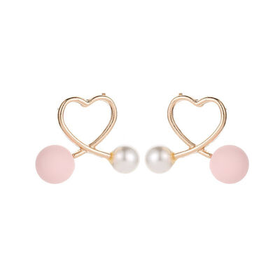 

Broken drill Heart Stud Earrings Hollow Out Wild Jewelry Women Sweet Pearl Exquisite Rhinestone Earring Trendy Wedding Jewelry