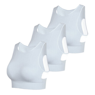 

Toponeto 3PC Womens Removable Padded Mesh Patchwork Sports Bras Support Workout Yoga Bra