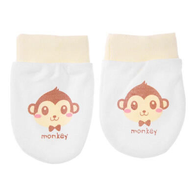 

Pure Cotton Gloves Newborn Baby Cartoon Face Anti Grasping Breathable Glove