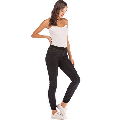 

〖Follure〗2018 Women Autumn Elastic Plus Loose Denim Casual Cropped Jeans