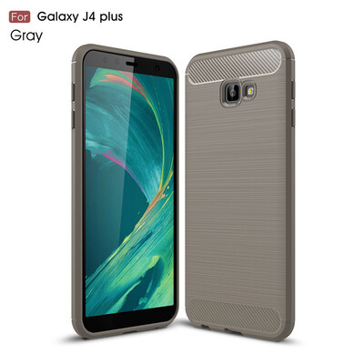 

Back Cover For Samsung Galaxy J4 Plus 2018 Case Carbon fiber Soft Fundas Coque Celulars Fecoprior
