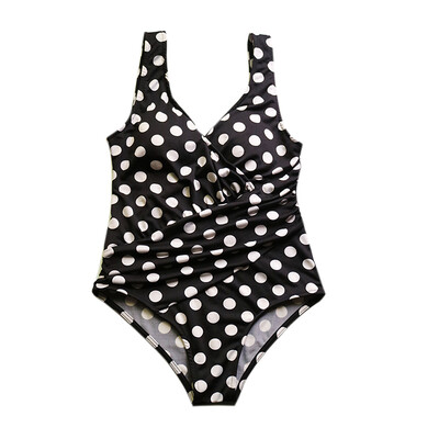 

Summer Women Sexy Padded Bikini Conjoined Deep V Polyester Beach Swimsuit