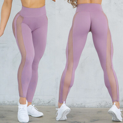

Tailored Fashion Women Mid Waist Solid Color Yoga Pant Perspective Running Sport Leggings