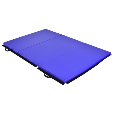 

6 x 4 Tri-Fold Gymnastics Mat Thick Folding Panel-Blue
