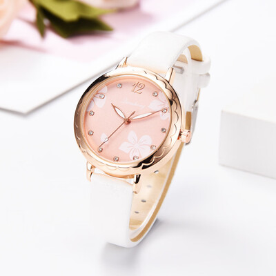 

RM Fashion Simple And Simple Leisure Flower Scale Leather With Strap Ladies Watch