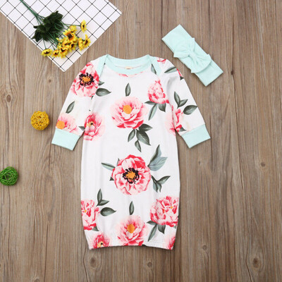 

Baby Girls Newborn Swaddle Long Sleeve Outfits Floral Romper Blanket Lovely