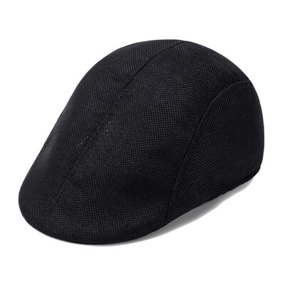 

Mens Plain Cotton Linen Vintage Herring Bone Wool Mix Golf Driving Flat Beret Cap Boy Newsboy