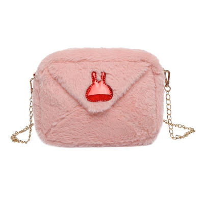 

Women Glossy Rabbit Plush Shoulder Bag Chain Small Crossbody Messenger Bags