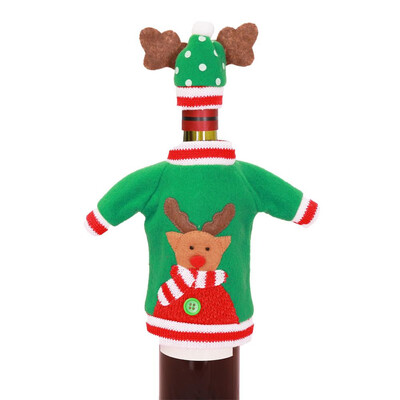 

Toponeto Christmas Decoration Wine Bottle Set Cartoon Lovely Festival Santa Claus Clothes