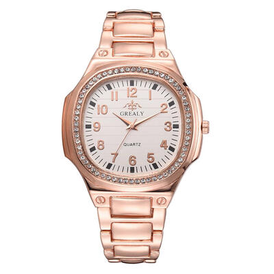 

Business Steel Strap Quartz Watches Men Rhinestone Dial Analog Wristwatch