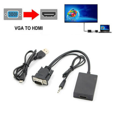 

VGA Male To HDMI Female Cable 1080P HD Audio AV HDTV Converter Adapter Output