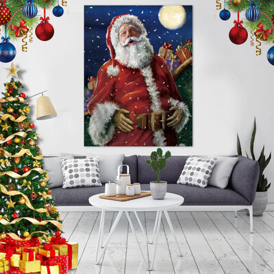 

Gobestart Santa Claus Tapestry Christmas Gift Blanket Wall Hanging Wall Decoration 29x37In
