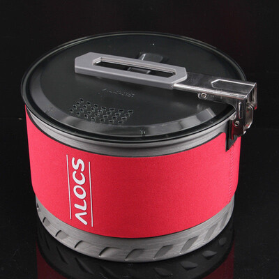 

Outdoor Camping Hiking Cookware Fast-heating Cooking Picnic Bowl Pot Pan W Cap