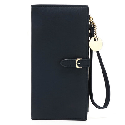 

New Vintage Women Rfid Leather Wallet Large Capacity Long Purse Zipper Wallet Phone Pocket Card Holder Coin Purse