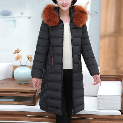 

Toponeto Fashion Women Winter Warm Cotton Hooded Winter Long-Sleeved Overcoat